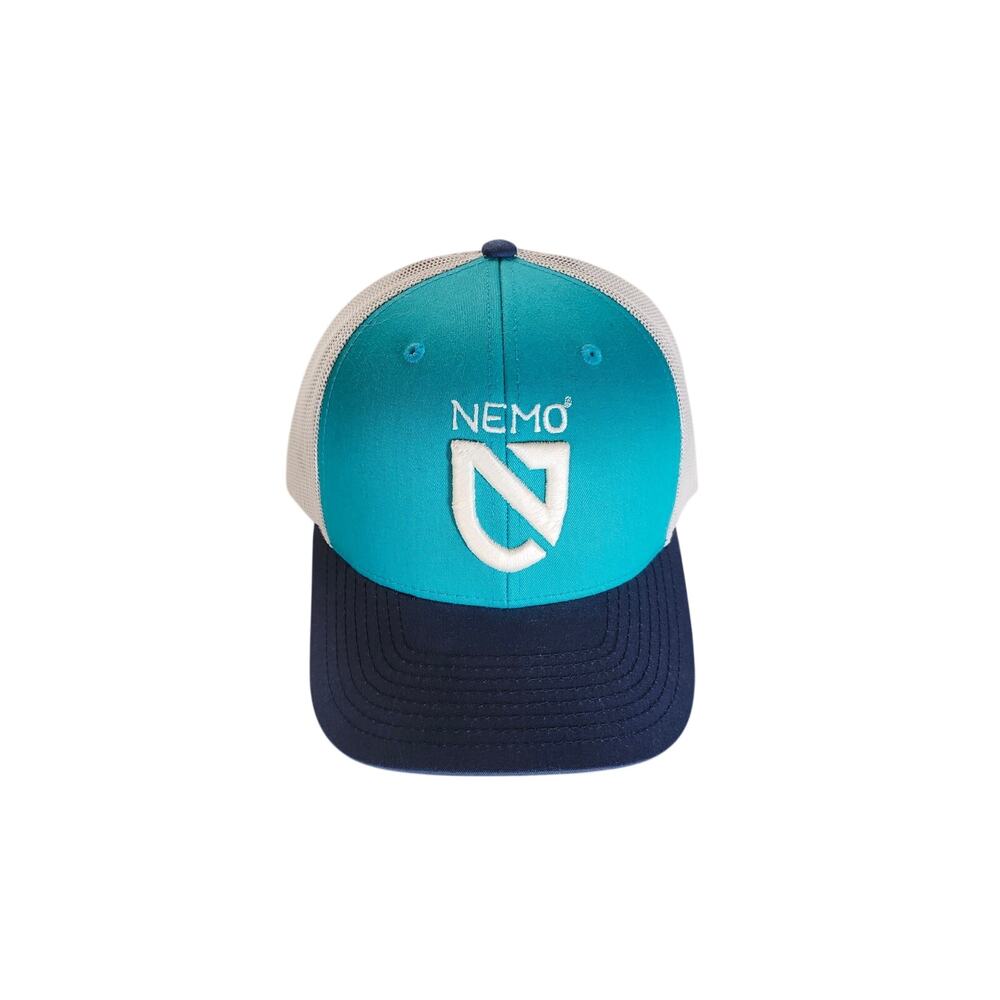 NEMO Equipment Trucker Hat Snapback Mesh Outdoor Camping Hiking Blue White New